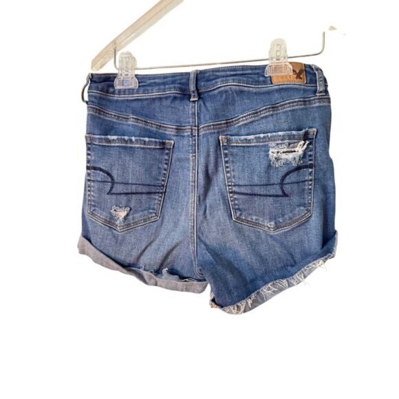 AEO Denium Super Hi Rise Shortie Women's Size 10 Shorts - Picture 2 of 2
